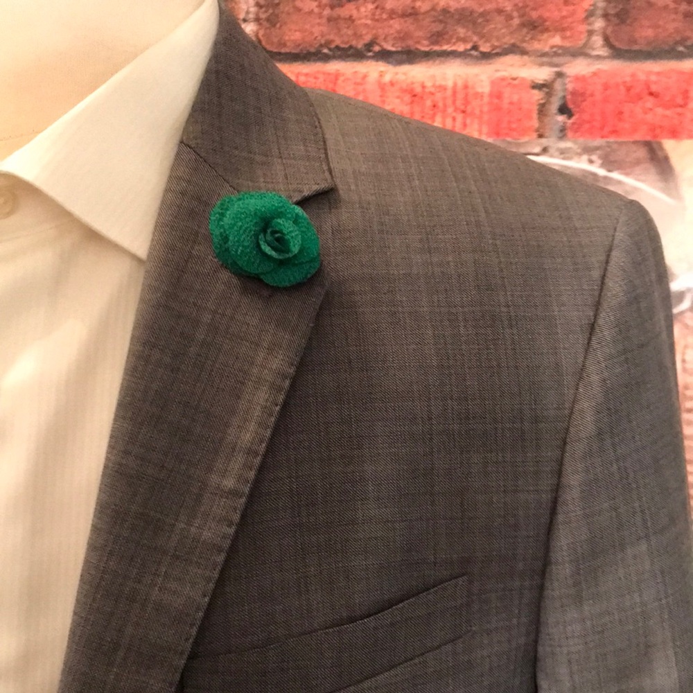 Green Lapel Flower pin